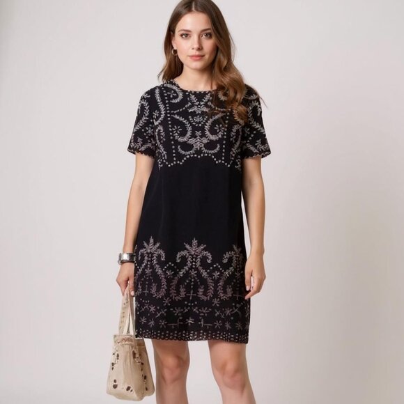 Sundance Vivienne Life Dress Black Ombré Eyelet Size 4 - Picture 2 of 11